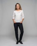 Eulalia Elegant Linen Top with Embroidery