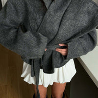 Eulalia Jacket with Belted in Dark Grey