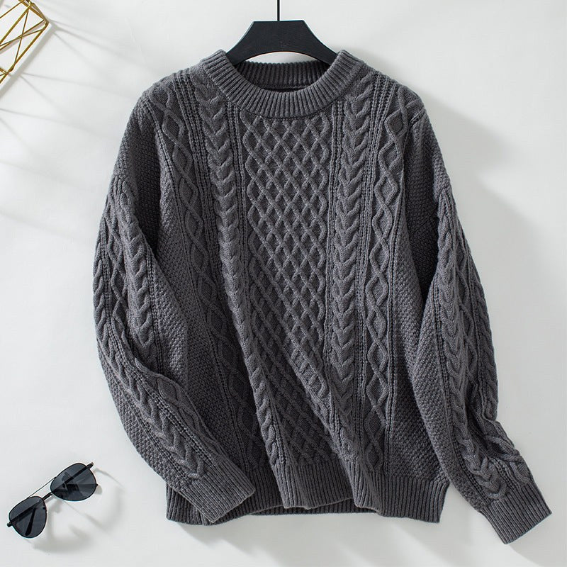 Eulalia Knit Sweater with Crew Neck in Dark Grey
