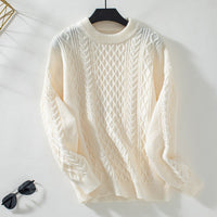 Eulalia Knit Sweater with Crew Neck in Off White