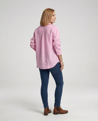 Eulalia Linen Blouse with Oversized in White