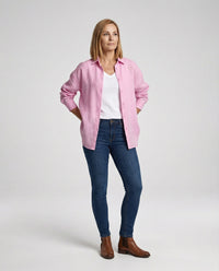 Eulalia Linen Blouse with Oversized in White