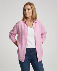 Eulalia Linen Blouse with Oversized in White