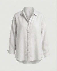 Eulalia Linen Blouse with Oversized in White