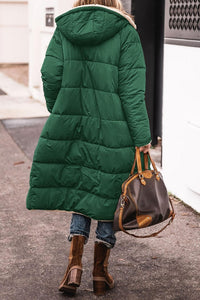 Eulalia Quilted Jacket with Hood in Emerald Green
