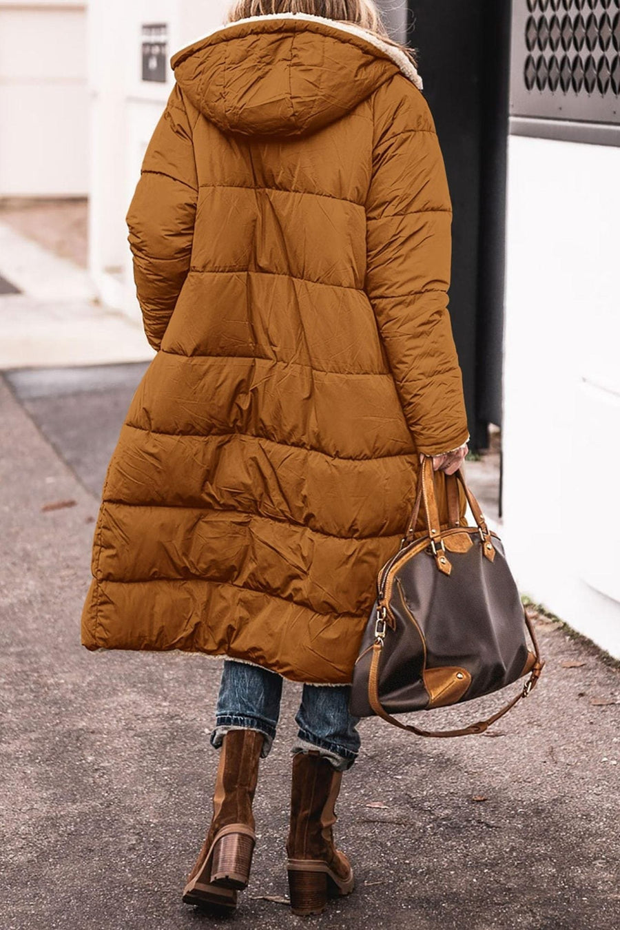 Eulalia Quilted Jacket with Hood in Ingwer