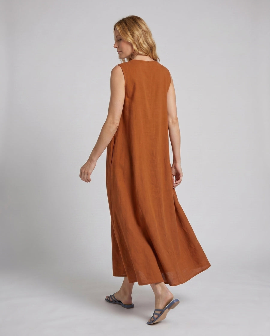 Eva Airy Linen Maxi Dress