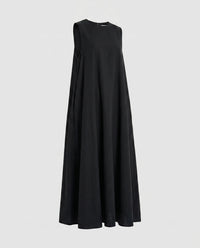 Eva Airy Linen Maxi Dress in Black