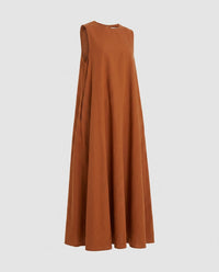 Eva Airy Linen Maxi Dress in Kürbis
