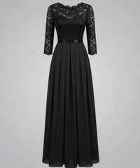 Eva Elegant Lace Dress in Black