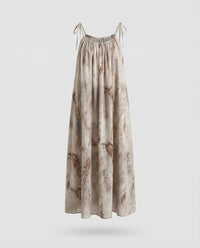 Eva Linen Maxi Dress in Brown