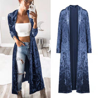 Eva Velour Coat in Blue