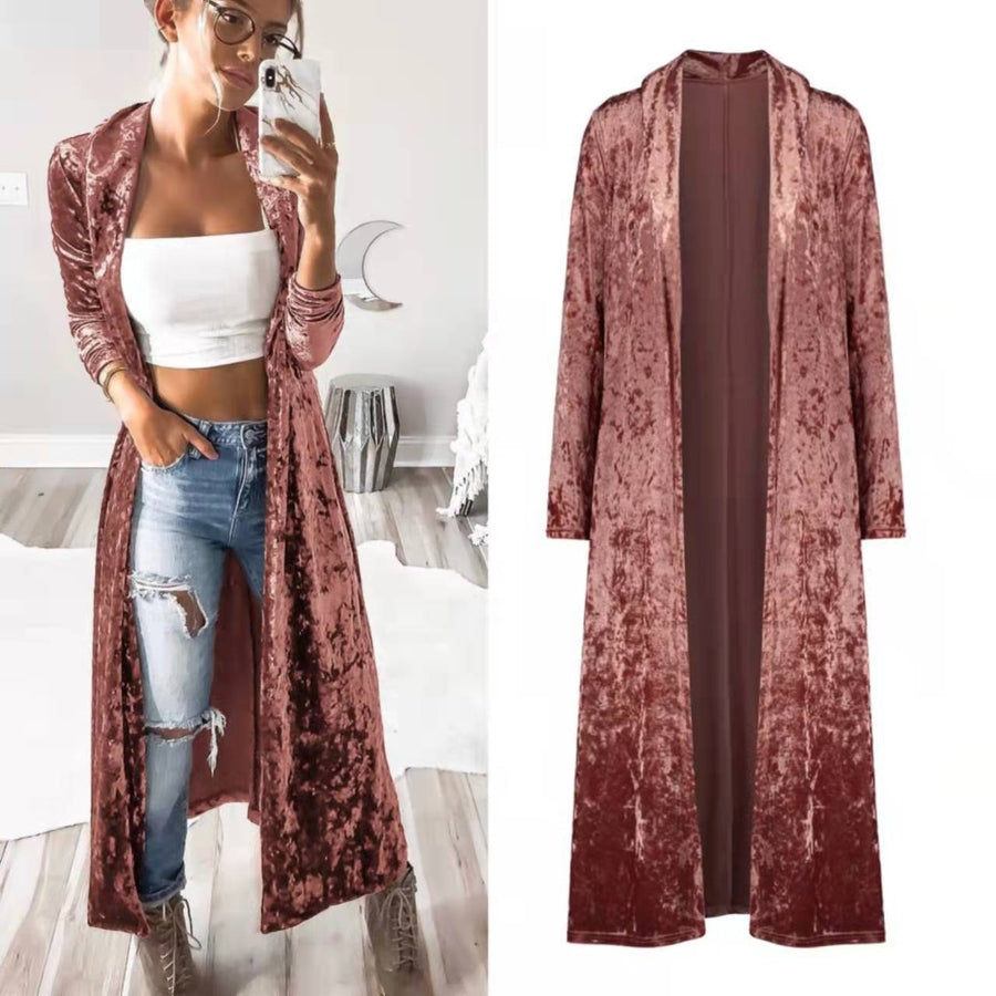 Eva Velour Coat in Pink