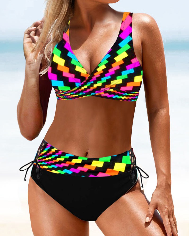 Eva™ Cheerful Colorful Bikini in Bright Pink