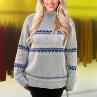 Evelina Casual Knit Sweater in Blue