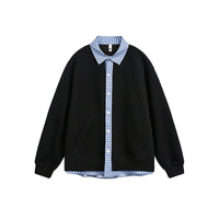 Evelina Casual Shirt with Hood and Oversized in Black