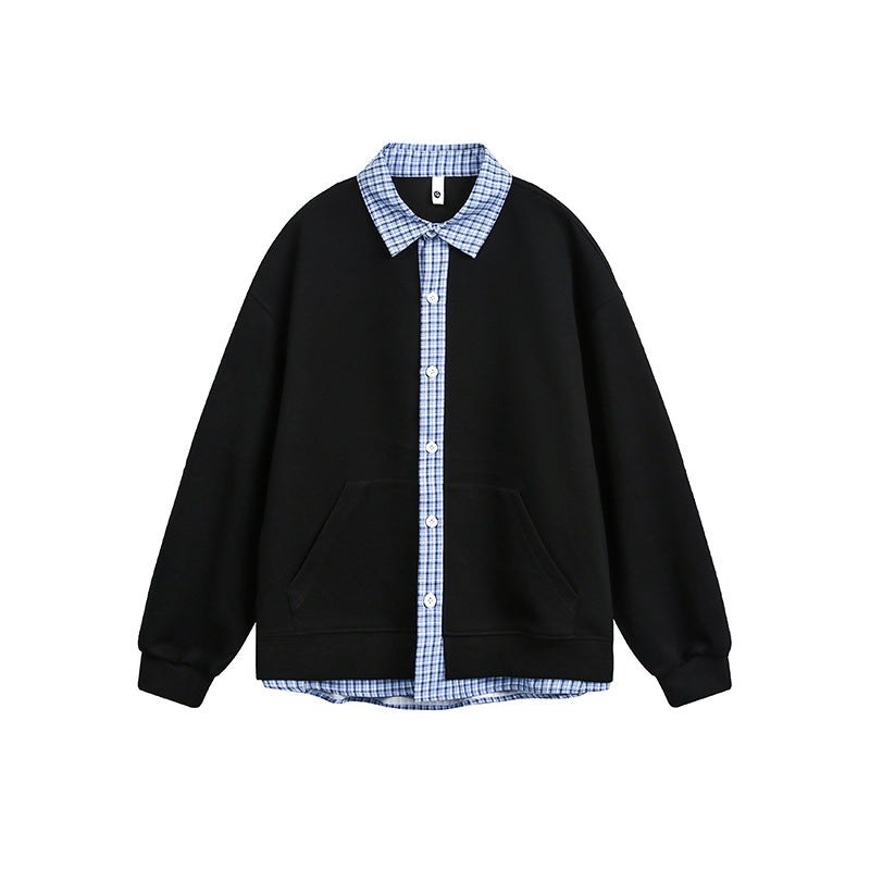 Evelina Casual Shirt with Hood and Oversized in Black