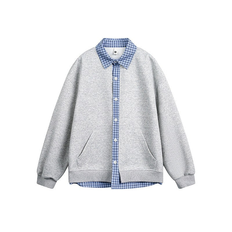 Evelina Casual Shirt with Hood and Oversized in Grey