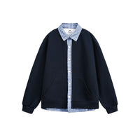 Evelina Casual Shirt with Hood and Oversized in Navy