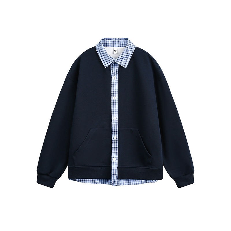 Evelina Casual Shirt with Hood and Oversized in Navy