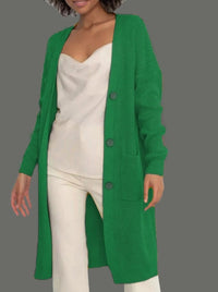 Evelina Knit Coat with Pockets and Belted in Black