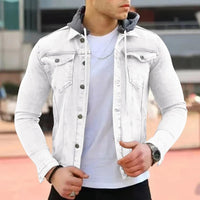 Everett Denim Shirt with Hood in White