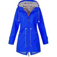 Everett Elegant Coat with Hood in Blue