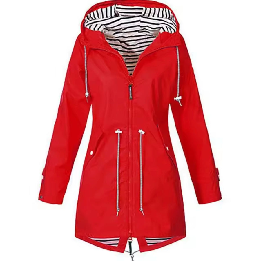 Everett Elegant Coat with Hood in Red