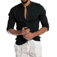 Everett Linen Shirt in Black