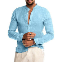Everett Linen Shirt in Blue