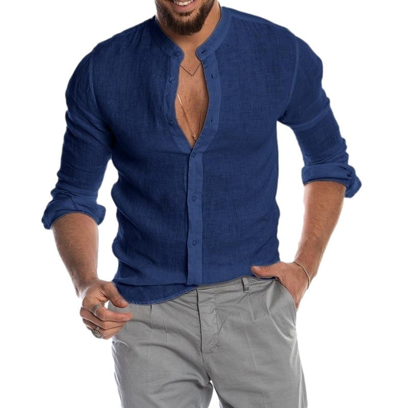 Everett Linen Shirt in Blue