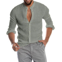 Everett Linen Shirt in Grey
