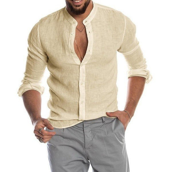 Everett Linen Shirt in Khaki