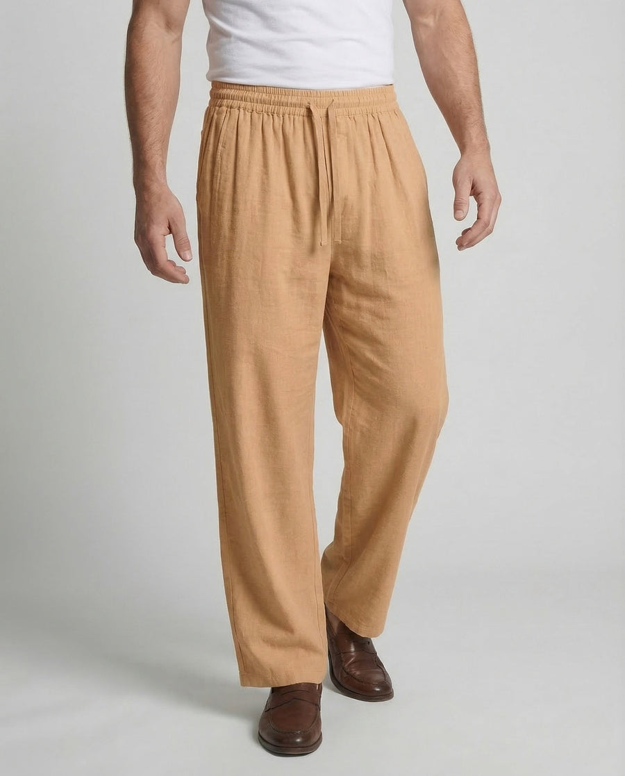 Everett Linen Trousers with Elastic Waist