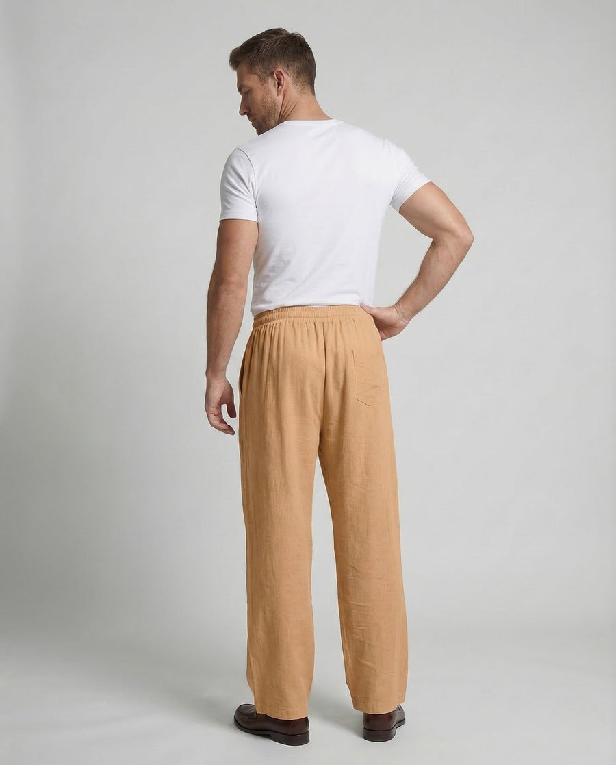 Everett Linen Trousers with Elastic Waist