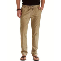 Everett Trousers with Elastic Waist in Beige