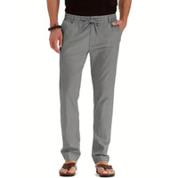 Everett Trousers with Elastic Waist in Grey