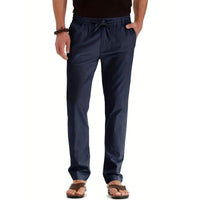 Everett Trousers with Elastic Waist in Navy