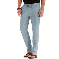 Everett Trousers with Elastic Waist in Sky Blue