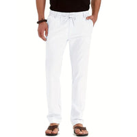 Everett Trousers with Elastic Waist in White