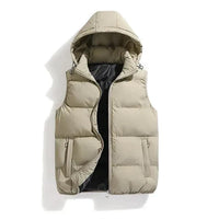 Everett Vest with Hood in Khaki