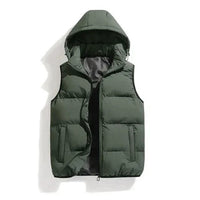 Everett Vest with Hood in Olive Green