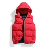 Everett Vest with Hood in Red