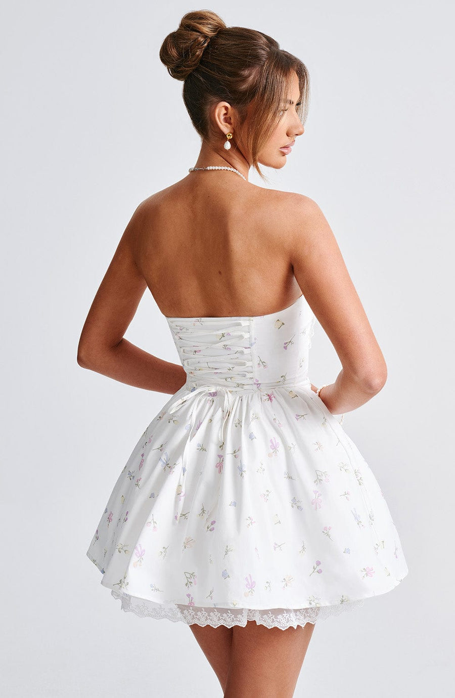 Ariana Mini Dress – White Multi Floral Print