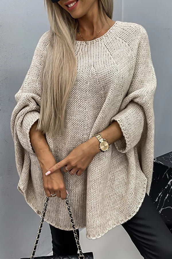 Ulrique | Women's Oversized Batwing Poncho Sweater
