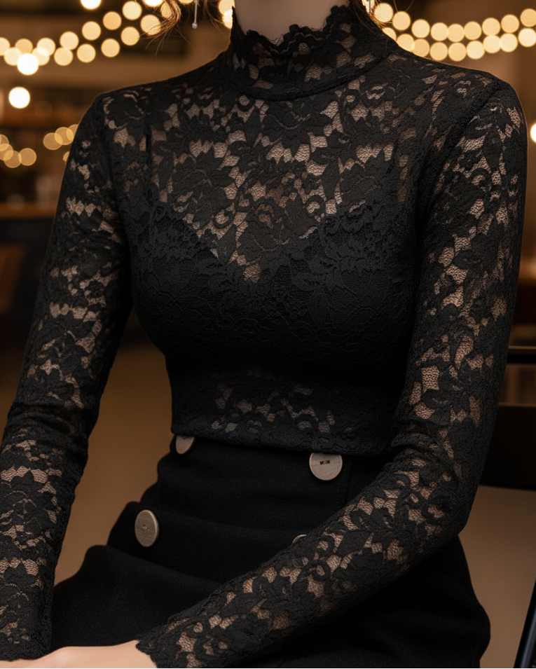 Pauline | Women's Spring Stand Collar Lace Blouse