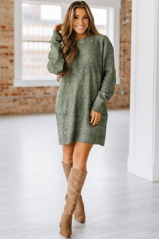 Ashley Cable Knit Sweater Dress