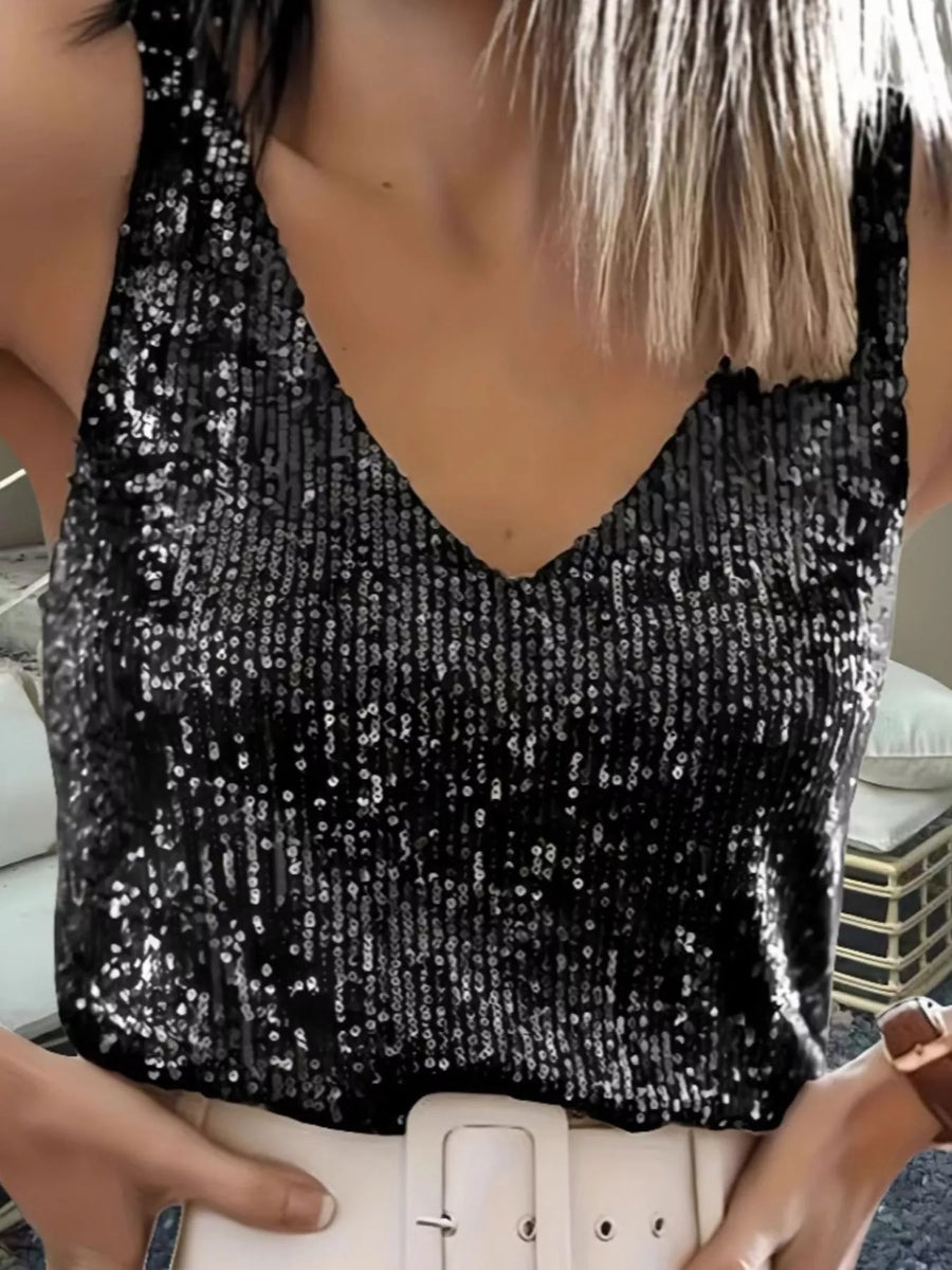 Margot Sequin V-Neck Tank