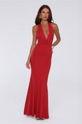 Chic Spark Halter Maxi Dress Red