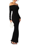 EDIKTED Susan Off the Shoulder Long Sleeve Maxi Dress (Women)
